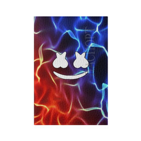 Обложка для паспорта матовая кожа с принтом Marshmello Thunder в городе Новоалтайск, натуральная матовая кожа | размер 19,3 х 13,7 см; прозрачные пластиковые крепления | Тематика изображения на принте: christopher comstock | dj | marshmello | music | диджей | клубная музыка | клубняк | крис комсток | логотип | маршмеллоу | музыка