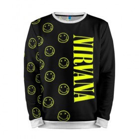Мужской свитшот 3D с принтом Nirvana 2 в городе Новоалтайск, 100% полиэстер с мягким внутренним слоем | круглый вырез горловины, мягкая резинка на манжетах и поясе, свободная посадка по фигуре | cobain | kurt | kurt cobain | nirvana | rock | smile | гитара | кобейн | курт | курт кобейн | нирвана | рок