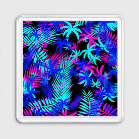 Магнит 55*55 с принтом НЕОНОВЫЕ ТРОПИКИ / TROPICAL NEON в городе Новоалтайск, Пластик | Размер: 65*65 мм; Размер печати: 55*55 мм | Тематика изображения на принте: hotline miami | neon | new retro wave | outrun | outrun electro | paints | palmen | rainbow | retro | retrowave | summer | synth | synthwave | tropical | брызги | брызги красок | звёзды | космос | краски | лето | неон | пальмы | радуга | 