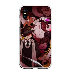 Чехол для iPhone XS Max матовый с принтом DANGANRONPA в городе Новоалтайск, Силикон | Область печати: задняя сторона чехла, без боковых панелей | anime | bear | black  white | danganronpa | danganronpa monokid | kurokuma | monokuma | monotaro | rabbit | school | shirokuma | аниме | главарь | монокума | персонажи | чёрно белый | школа