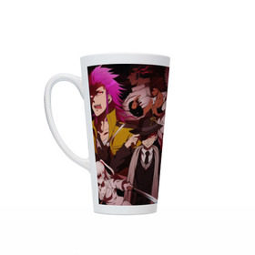 Кружка Латте с принтом Danganronpa (Персонажи). в городе Новоалтайск, Белая керамика | Объем 480 мл; Высота 150 мм; Диаметр 90 мм | anime | bear | black  white | danganronpa | danganronpa monokid | kurokuma | monokuma | monotaro | rabbit | school | shirokuma | аниме | главарь | монокума | персонажи | чёрно белый | школа