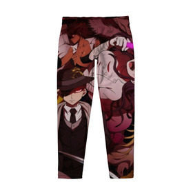 Детские леггинсы 3D с принтом Danganronpa (Персонажи). в городе Новоалтайск, полиэстер 85%, спандекс 15% | эластичный пояс, зауженный крой | anime | bear | black  white | danganronpa | danganronpa monokid | kurokuma | monokuma | monotaro | rabbit | school | shirokuma | аниме | главарь | монокума | персонажи | чёрно белый | школа