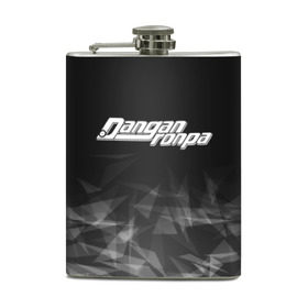 Фляга с принтом Danganronpa (Абстракция). в городе Новоалтайск, металлический корпус | емкость 0,22 л, размер 125 х 94 мм. Виниловая наклейка запечатывается полностью | anime | bear | black  white | danganronpa | danganronpa monokid | kurokuma | monokuma | monotaro | rabbit | school | shirokuma | textura | аниме | главарь | монокума | текстура | чёрно белый | школа
