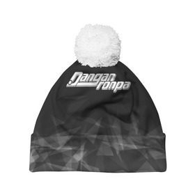 Шапка 3D c помпоном с принтом Danganronpa (Абстракция). в городе Новоалтайск, 100% полиэстер | универсальный размер, печать по всей поверхности изделия | anime | bear | black  white | danganronpa | danganronpa monokid | kurokuma | monokuma | monotaro | rabbit | school | shirokuma | textura | аниме | главарь | монокума | текстура | чёрно белый | школа