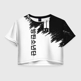 Женская футболка Crop-top 3D с принтом BTS / БРЫЗГИ КРАСОК в городе Новоалтайск, 100% полиэстер | круглая горловина, длина футболки до линии талии, рукава с отворотами | bangtan boys | bt21 | bts | bts army | bts stickers | j hope | jimin | jin | jungkook | k pop | rap monster | rapmon | suga | v | бтс | корея | стикеры bts