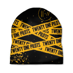 Шапка 3D с принтом TWENTY ONE PILOTS в городе Новоалтайск, 100% полиэстер | универсальный размер, печать по всей поверхности изделия | 21 pilots | 21p | music | rock | top | trench | twenty one pilots | группа | музыка | рок