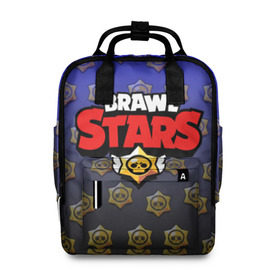 Женский рюкзак 3D с принтом Brawl Stars в городе Новоалтайск, 100% полиэстер | лямки с регулируемой длиной, сверху ручки, чтобы рюкзак нести как сумку. Основное отделение закрывается на молнию, как и внешний карман. Внутри два дополнительных кармана, один из которых закрывается на молнию. По бокам два дополнительных кармашка, куда поместится маленькая бутылочка
 | brawl | brawl st | brawl stars | colt | logo | map | mobo | pattern | poco | shelly | stars | бравл | игра | игры | карта | кольт | лого | мобильные игры | патерн | паттерн | поко | старс | шелли