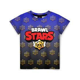 Детская футболка 3D с принтом Brawl Stars в городе Новоалтайск, 100% гипоаллергенный полиэфир | прямой крой, круглый вырез горловины, длина до линии бедер, чуть спущенное плечо, ткань немного тянется | brawl | brawl st | brawl stars | colt | logo | map | mobo | pattern | poco | shelly | stars | бравл | игра | игры | карта | кольт | лого | мобильные игры | патерн | паттерн | поко | старс | шелли