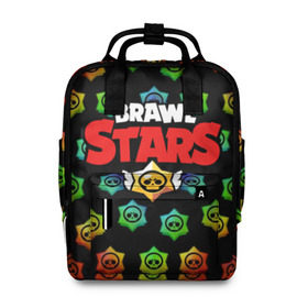 Женский рюкзак 3D с принтом Brawl Stars в городе Новоалтайск, 100% полиэстер | лямки с регулируемой длиной, сверху ручки, чтобы рюкзак нести как сумку. Основное отделение закрывается на молнию, как и внешний карман. Внутри два дополнительных кармана, один из которых закрывается на молнию. По бокам два дополнительных кармашка, куда поместится маленькая бутылочка
 | brawl | brawl st | brawl stars | colt | logo | map | mobo | pattern | poco | shelly | stars | бравл | игра | игры | карта | кольт | лого | мобильные игры | патерн | паттерн | поко | старс | шелли