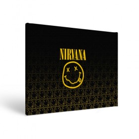 Холст прямоугольный с принтом NIRVANA в городе Новоалтайск, 100% ПВХ |  | music | nirvana | rip smile | rock | smile | группа | курт кобейн | музыка | нирвана | рок | смайл
