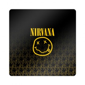 Магнит виниловый Квадрат с принтом NIRVANA в городе Новоалтайск, полимерный материал с магнитным слоем | размер 9*9 см, закругленные углы | Тематика изображения на принте: music | nirvana | rip smile | rock | smile | группа | курт кобейн | музыка | нирвана | рок | смайл