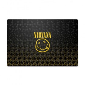 Пазл магнитный 126 элементов с принтом NIRVANA в городе Новоалтайск, полимерный материал с магнитным слоем | 126 деталей, размер изделия —  180*270 мм | music | nirvana | rip smile | rock | smile | группа | курт кобейн | музыка | нирвана | рок | смайл