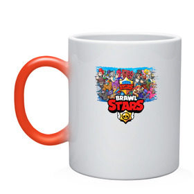 Кружка хамелеон с принтом BRAWL STARS в городе Новоалтайск, керамика | меняет цвет при нагревании, емкость 330 мл | android | brawl stars | games | mobile game | stars | игры | мобильные игры