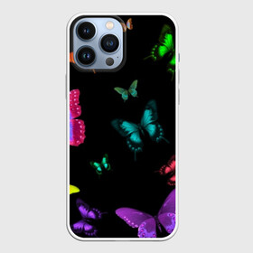 Чехол для iPhone 13 Pro Max Ночные Бабочки: в городе Новоалтайск, | | butterfly | бабочка | бабочки | биология | животные | краски | крылья | насекомые | ночь | разноцветные | черный | яркие