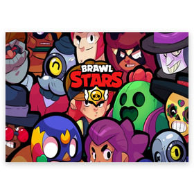 Поздравительная открытка с принтом BRAWL STARS в городе Новоалтайск, 100% бумага | плотность бумаги 280 г/м2, матовая, на обратной стороне линовка и место для марки
 | Тематика изображения на принте: 8 bit | 8 бит | bibi | brawl stars | crow | el brown | leon | leon shark | max | mr.p | sally leon | shark | stars | virus | werewolf | акула | биби | вирус | ворон | леон | оборотень | пингвин