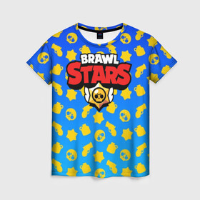 Женская футболка 3D с принтом BRAWL STARS в городе Новоалтайск, 100% полиэфир ( синтетическое хлопкоподобное полотно) | прямой крой, круглый вырез горловины, длина до линии бедер | android | brawl stars | games | mobile game | stars | игры | мобильные игры