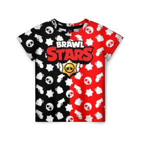 Детская футболка 3D с принтом BRAWL STARS в городе Новоалтайск, 100% гипоаллергенный полиэфир | прямой крой, круглый вырез горловины, длина до линии бедер, чуть спущенное плечо, ткань немного тянется | android | brawl stars | games | mobile game | stars | игры | мобильные игры