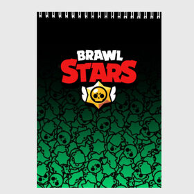 Скетчбук с принтом BRAWL STARS в городе Новоалтайск, 100% бумага
 | 48 листов, плотность листов — 100 г/м2, плотность картонной обложки — 250 г/м2. Листы скреплены сверху удобной пружинной спиралью | 8 bit | 8 бит | bibi | brawl stars | crow | el brown | leon | leon shark | max | mr.p | sally leon | shark | stars | virus | werewolf | акула | биби | вирус | ворон | леон | оборотень | пингвин
