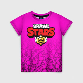 Детская футболка 3D с принтом BRAWL STARS в городе Новоалтайск, 100% гипоаллергенный полиэфир | прямой крой, круглый вырез горловины, длина до линии бедер, чуть спущенное плечо, ткань немного тянется | android | brawl stars | games | mobile game | stars | игры | мобильные игры