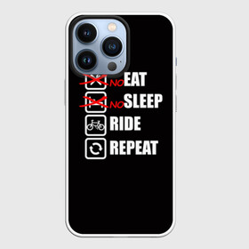 Чехол для iPhone 13 Pro с принтом Ride black в городе Новоалтайск,  |  | bicycle | bike | cycle | eat | eat sleep | eat sleep repeat | eat sleep ride | eat sleep ride repeat | ride | sleep | вело | велосипед | есть | катать | повторить | спать