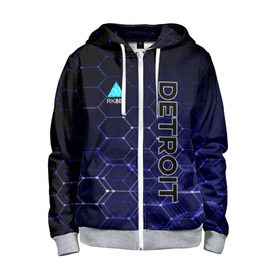 Детская толстовка 3D на молнии с принтом DETROIT RK800 в городе Новоалтайск, 100% полиэстер |  манжеты и пояс оформлены широкой мягкой резинкой, двухслойный капюшон со шнурком для регулировки, спереди карманы и застежка-молния
 | android | detroit | detroit: become human | deviant | game | gamer | kara | markus | андроид | броня | девиант | детройт | игра | игры | коннор | маркус | соты | технологии