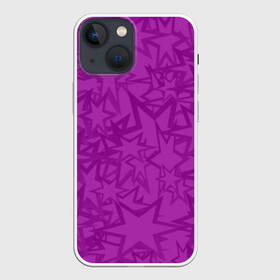 Чехол для iPhone 13 mini с принтом Абстракция. в городе Новоалтайск,  |  | Тематика изображения на принте: абстракция | звёзды | красочная | символы | фигуры | фиолетовые | фиолетовый