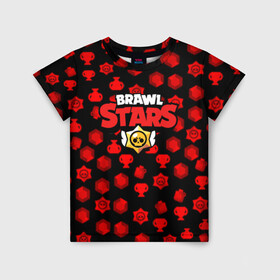 Детская футболка 3D с принтом BRAWL STARS в городе Новоалтайск, 100% гипоаллергенный полиэфир | прямой крой, круглый вырез горловины, длина до линии бедер, чуть спущенное плечо, ткань немного тянется | android | brawl stars | games | mobile game | stars | игры | мобильные игры
