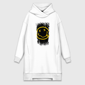Платье-худи хлопок с принтом NIRVANA в городе Новоалтайск,  |  | music | nirvana | rip smile | rock | smile | группа | курт кобейн | музыка | нирвана | рок | смайл