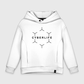 Детское худи Oversize хлопок с принтом CYBERLIFE  в городе Новоалтайск, френч-терри — 70% хлопок, 30% полиэстер. Мягкий теплый начес внутри —100% хлопок | боковые карманы, эластичные манжеты и нижняя кромка, капюшон на магнитной кнопке | android | cyber life | cyberlife | detroit | detroit: become human | deviant | game | gamer | kara | markus | андроид | девиант | детройт | игра | игры | коннор | маркус | технологии