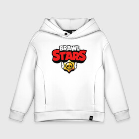 Детское худи Oversize хлопок с принтом BRAWL STARS | БРАВЛ СТАРС (НА СПИНЕ) в городе Новоалтайск, френч-терри — 70% хлопок, 30% полиэстер. Мягкий теплый начес внутри —100% хлопок | боковые карманы, эластичные манжеты и нижняя кромка, капюшон на магнитной кнопке | android | brawl stars | games | mobile game | stars | игры | мобильные игры