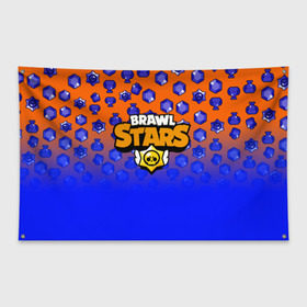 Флаг-баннер с принтом BRAWL STARS в городе Новоалтайск, 100% полиэстер | размер 67 х 109 см, плотность ткани — 95 г/м2; по краям флага есть четыре люверса для крепления | android | brawl stars | games | mobile game | stars | игры | мобильные игры