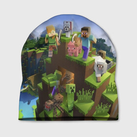 Шапка 3D с принтом MINECRAFT в городе Новоалтайск, 100% полиэстер | универсальный размер, печать по всей поверхности изделия | blade | blocks | creeper | cubes | game | ken | mine craft | minecraft | mobs | sword | игры | крипер | майн крафт | майнкрафт | моб