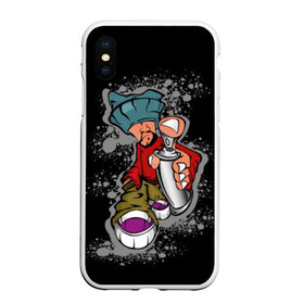 Чехол для iPhone XS Max матовый с принтом Граффити в городе Новоалтайск, Силикон | Область печати: задняя сторона чехла, без боковых панелей | art | beard | cartoon | cool | finger | graffiti | guy | hand | hat | pattern | red | shoes | sneakers | street | teenager | urban | баллончик | борода | граффити | искусство | классный | клёвый | красный | кроссовки | крутой | обувь | палец | парень | по
