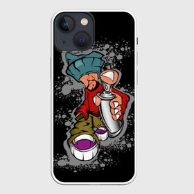 Чехол для iPhone 13 mini с принтом Граффити в городе Новоалтайск,  |  | art | beard | cartoon | cool | finger | graffiti | guy | hand | hat | pattern | red | shoes | sneakers | street | teenager | urban | баллончик | борода | граффити | искусство | классный | клёвый | красный | кроссовки | крутой | обувь | палец | парень | по