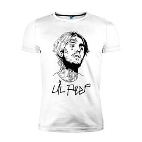 Мужская футболка премиум с принтом Lil Peep в городе Новоалтайск, 92% хлопок, 8% лайкра | приталенный силуэт, круглый вырез ворота, длина до линии бедра, короткий рукав | crybaby | gustav elijah ahr | hellboy | lil peep | lilpeep | peep | rap | густав элайджа ар | лил пип | рэп | хип хоп | эмо рэп