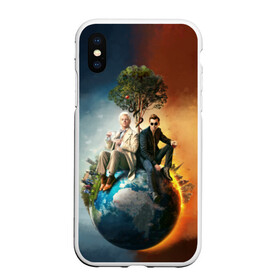 Чехол для iPhone XS Max матовый с принтом Good Omens в городе Новоалтайск, Силикон | Область печати: задняя сторона чехла, без боковых панелей | Тематика изображения на принте: good omens | азирафель | ангел | благие намерения | гуд оменс | демон | кроули