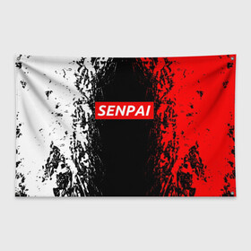 Флаг-баннер с принтом SENPAI в городе Новоалтайск, 100% полиэстер | размер 67 х 109 см, плотность ткани — 95 г/м2; по краям флага есть четыре люверса для крепления | ahegao | anime | kawai | kowai | oppai | otaku | senpai | sugoi | waifu | yandere | аниме | ахегао | ковай | культура | отаку | сенпай | тренд | яндере