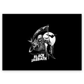 Поздравительная открытка с принтом Black Sabbath в городе Новоалтайск, 100% бумага | плотность бумаги 280 г/м2, матовая, на обратной стороне линовка и место для марки
 | black sabbath | hard rock | heavy metal | блэк сабат | группы | метал | музыка | оззи осборн | рок | хард рок | хэви метал