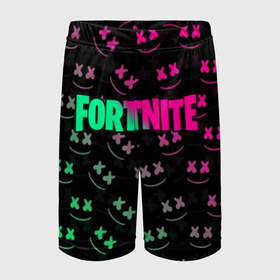 Детские спортивные шорты 3D с принтом FORTNITE x MARSHMELLO в городе Новоалтайск,  100% полиэстер
 | пояс оформлен широкой мягкой резинкой, ткань тянется
 | 2019 | armor | armour | cybersport | dj | esport | fortnite | game | glitch | logo | marshmello | season 9 | usa | америка | броня | глитч | игра | киберспорт | клубная музыка | маршмелло | 