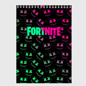 Скетчбук с принтом FORTNITE x MARSHMELLO в городе Новоалтайск, 100% бумага
 | 48 листов, плотность листов — 100 г/м2, плотность картонной обложки — 250 г/м2. Листы скреплены сверху удобной пружинной спиралью | 2019 | armor | armour | cybersport | dj | esport | fortnite | game | glitch | logo | marshmello | season 9 | usa | америка | броня | глитч | игра | киберспорт | клубная музыка | маршмелло | 
