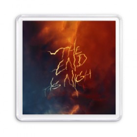 Магнит 55*55 с принтом The end is night в городе Новоалтайск, Пластик | Размер: 65*65 мм; Размер печати: 55*55 мм | Тематика изображения на принте: evil | good | good omens | азирафель | ангел | благие намерения | гуд оменс | демон | добро | зло | кроули