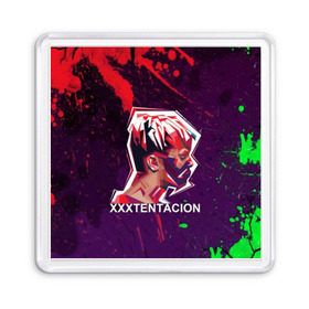Магнит 55*55 с принтом XXXtentacion (Брызги Красок). в городе Новоалтайск, Пластик | Размер: 65*65 мм; Размер печати: 55*55 мм | bad | dead | death | rap | revenge | rip | usa | xxxtentacion | зарубежный реп | ревендж | реп