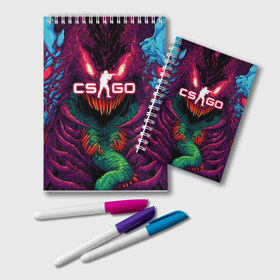 Блокнот с принтом CS GO Hyper Beast в городе Новоалтайск, 100% бумага | 48 листов, плотность листов — 60 г/м2, плотность картонной обложки — 250 г/м2. Листы скреплены удобной пружинной спиралью. Цвет линий — светло-серый
 | 2019 | computer game | counter strike | cs | cs go | csgo | dota | dota2 | game | howl | hyperbeast | warning | автомат | вой | го | игрок | компьютерная игра | контр страйк | контра | кс | оружие | турнир