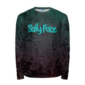 Мужской лонгслив 3D с принтом Sally Face (Соты). в городе Новоалтайск, 100% полиэстер | длинные рукава, круглый вырез горловины, полуприлегающий силуэт | face | game | horror | larry | sally | sally face | sanity s fall | игра | ларри | мальчик с протезом | салли | салли фейс | ужасы