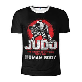 Мужская футболка 3D спортивная с принтом Judo в городе Новоалтайск, 100% полиэстер с улучшенными характеристиками | приталенный силуэт, круглая горловина, широкие плечи, сужается к линии бедра | guruma | judo | kata otoshi | бой | борьба | дзюдзюцу | дзюдо | кимоно | мотивация | мягкий | приемы | путь | сила | скорость | спорт | стиль | татами | япония
