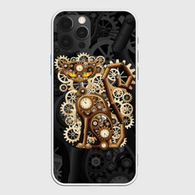 Чехол для iPhone 12 Pro Max с принтом Кошка в стиле стимпанк в городе Новоалтайск, Силикон |  | Тематика изображения на принте: brow | cat | cats | cool | eyes | gear | iron | kitty | meow | punk | steel | style | tail | vintage | yellow | винт | винтаж | время | гайка | глаза | графика | железо | желтый | когти | колесо | коричневый | котики | котэ | кошка | лапы | механизм | мор