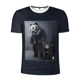 Мужская футболка 3D спортивная с принтом PANDA в городе Новоалтайск, 100% полиэстер с улучшенными характеристиками | приталенный силуэт, круглая горловина, широкие плечи, сужается к линии бедра | glory | guruma | judo | kata otoshi | m 1 | ufc | бой | борьба | дзюдзюцу | дзюдо | кимоно | мотивация | мягкий | приемы | путь | сила | скорость | спорт | стиль | татами | япония