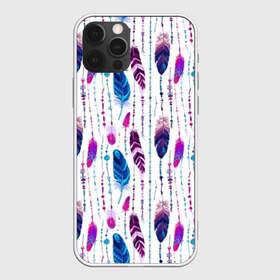 Чехол для iPhone 12 Pro Max с принтом Перья в городе Новоалтайск, Силикон |  | beads | bird | blue | boho | bright | circles | cornflower | decorations | ethnic | feathers | flower | flying | hippie | pink | points | purple | бохо | бусы | василек | круги | лиловый | перья | полет | птица | розовый | синий | точки | украше