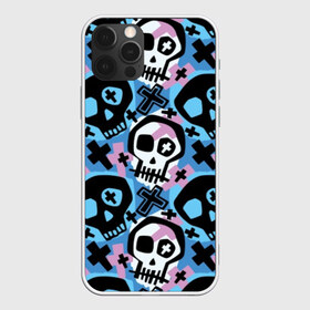 Чехол для iPhone 12 Pro Max с принтом Черепа в городе Новоалтайск, Силикон |  | black | blue | crosses | graffiti | halloween | ornament | pattern | pink | skull | white | белый | граффити | кресты | орнамент | розовый | синий | узор | хэллоуин | черепа | черный