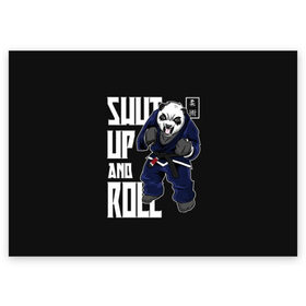 Поздравительная открытка с принтом Judo PANDA в городе Новоалтайск, 100% бумага | плотность бумаги 280 г/м2, матовая, на обратной стороне линовка и место для марки
 | glory | guruma | judo | kata otoshi | m 1 | ufc | бой | борьба | дзюдзюцу | дзюдо | кимоно | мотивация | мягкий | приемы | путь | сила | скорость | спорт | стиль | татами | япония